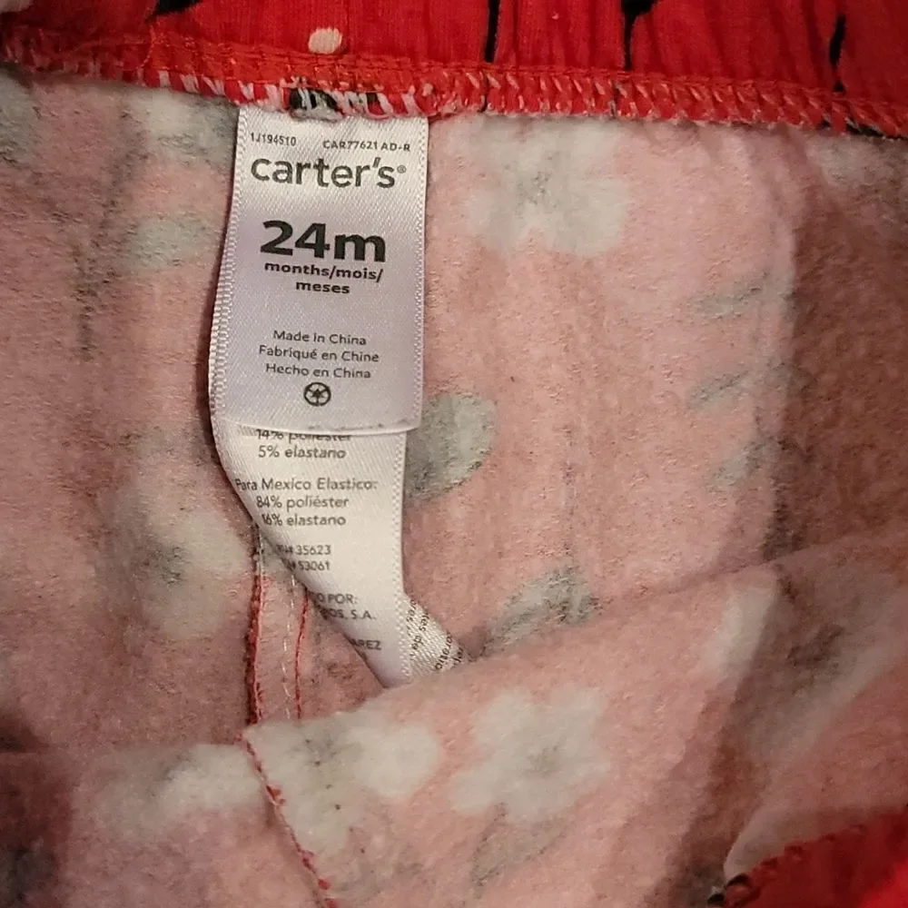 24 month Carters red floral pants ❤🤍